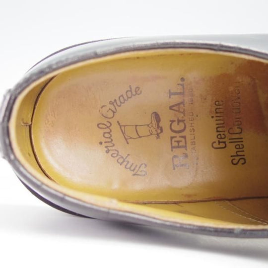 極上★リーガル SIZE 25【貴重★水染めコードバン仕様/インペリアルグレード】W514/プレーントゥ/黒/Shell Cordovan/REGAL★g035