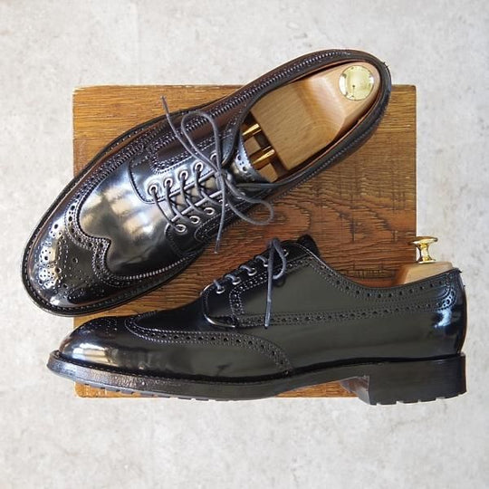 極美品★オールデン 9.5D【BROGUE特注品★コードバン仕様/D9506C(正宗)】トレモントラスト/フルブローグ/黒/Alden★g036