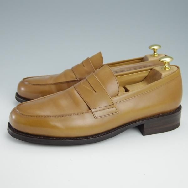 極美品★パラブーツ SIZE 8.5【モデル定価￥77,000-★ADONIS/コインローファー】ギャラクシーソール/カーフ/薄茶/メンズ/Paraboot★g042