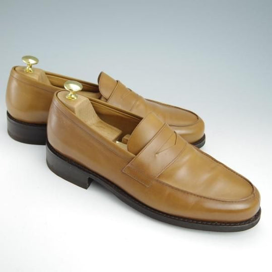 極美品★パラブーツ SIZE 8.5【モデル定価￥77,000-★ADONIS/コインローファー】ギャラクシーソール/カーフ/薄茶/メンズ/Paraboot★g042