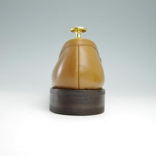 極美品★パラブーツ SIZE 8.5【モデル定価￥77,000-★ADONIS/コインローファー】ギャラクシーソール/カーフ/薄茶/メンズ/Paraboot★g042