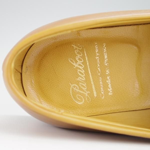 極美品★パラブーツ SIZE 8.5【モデル定価￥77,000-★ADONIS/コインローファー】ギャラクシーソール/カーフ/薄茶/メンズ/Paraboot★g042