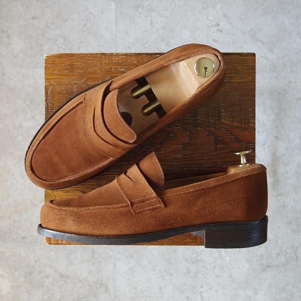 極上★パラブーツ SIZE 6.5【モデル定価￥77,000-★DAX/コインローファー】ダックス/ギャラクシーソール/スエード/茶/Paraboot★g043