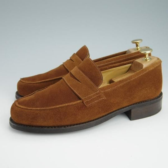 極上★パラブーツ SIZE 6.5【モデル定価￥77,000-★DAX/コインローファー】ダックス/ギャラクシーソール/スエード/茶/Paraboot★g043