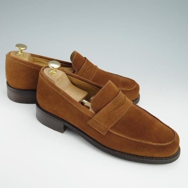 極上★パラブーツ SIZE 6.5【モデル定価￥77,000-★DAX/コインローファー】ダックス/ギャラクシーソール/スエード/茶/Paraboot★g043