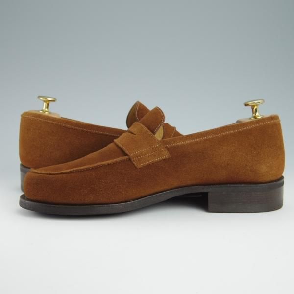 極上★パラブーツ SIZE 6.5【モデル定価￥77,000-★DAX/コインローファー】ダックス/ギャラクシーソール/スエード/茶/Paraboot★g043