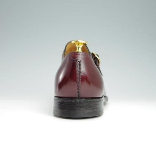 美品★ジョンロブ 7E【高額★スキンステッチ仕様/8695ラスト/OSNER】モンクストラップ/Uチップ/カーフ/赤茶/メンズ/JOHN LOBB★g044