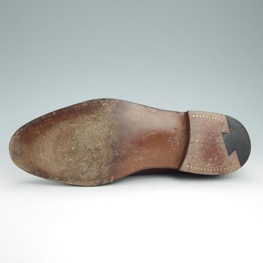 美品★ジョンロブ 7E【高額★スキンステッチ仕様/8695ラスト/OSNER】モンクストラップ/Uチップ/カーフ/赤茶/メンズ/JOHN LOBB★g044