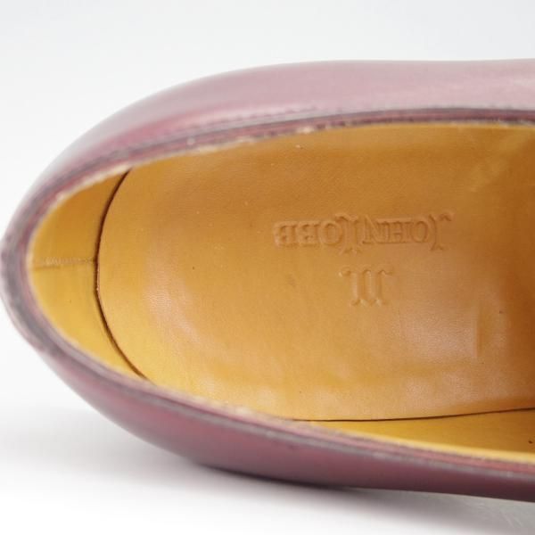 美品★ジョンロブ 7E【高額★スキンステッチ仕様/8695ラスト/OSNER】モンクストラップ/Uチップ/カーフ/赤茶/メンズ/JOHN LOBB★g044