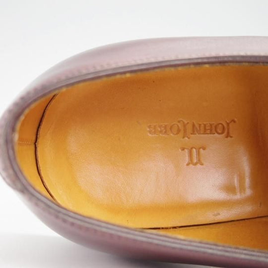 美品★ジョンロブ 7E【高額★スキンステッチ仕様/8896ラスト/BORDER】ボーダー/Uチップ/カーフ/赤茶/メンズ/JOHN LOBB★g045