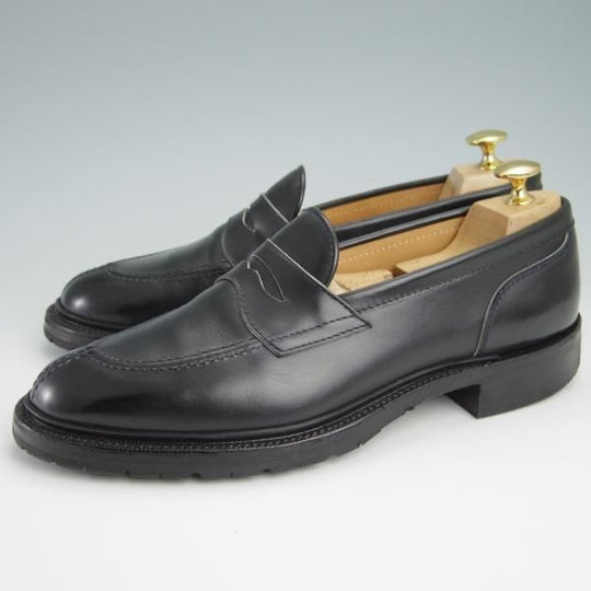 極上★Makers/メイカーズ SIZE 7【定価￥69,300-★全国限定30足/Milok別注/(デュプイ社)ボックスカーフ】コインローファー/黒★g049