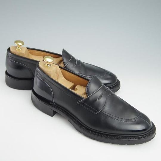 極上★Makers/メイカーズ SIZE 7【定価￥69,300-★全国限定30足/Milok別注/(デュプイ社)ボックスカーフ】コインローファー/黒★g049