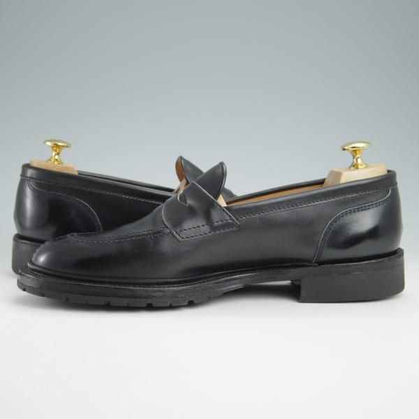 極上★Makers/メイカーズ SIZE 7【定価￥69,300-★全国限定30足/Milok別注/(デュプイ社)ボックスカーフ】コインローファー/黒★g049