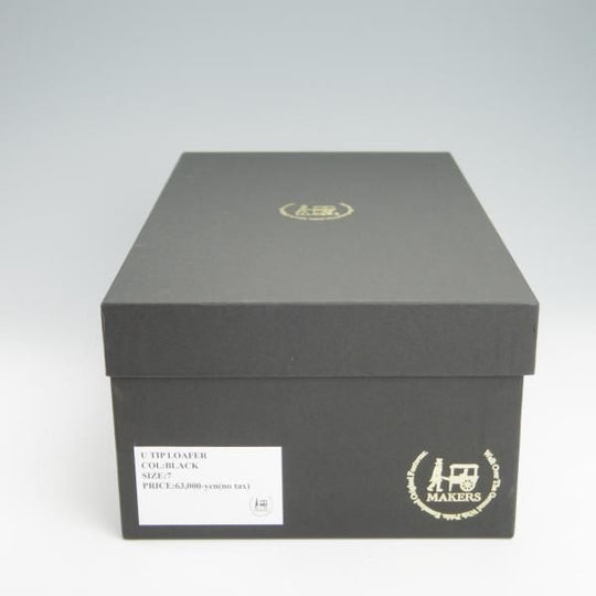 極上★Makers/メイカーズ SIZE 7【定価￥69,300-★全国限定30足/Milok別注/(デュプイ社)ボックスカーフ】コインローファー/黒★g049