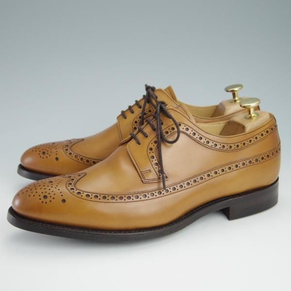 未使用★(英)BARKER/バーカー 7.5G【ダイナイトソール仕様★ロングウイング/399027】カーフ/薄茶/メンズ★g052