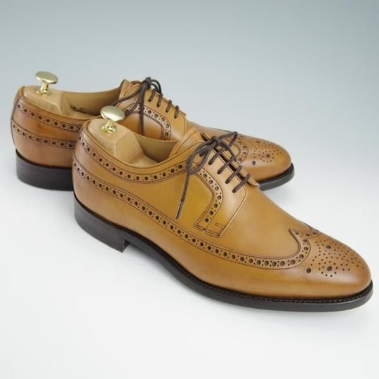 未使用★(英)BARKER/バーカー 7.5G【ダイナイトソール仕様★ロングウイング/399027】カーフ/薄茶/メンズ★g052