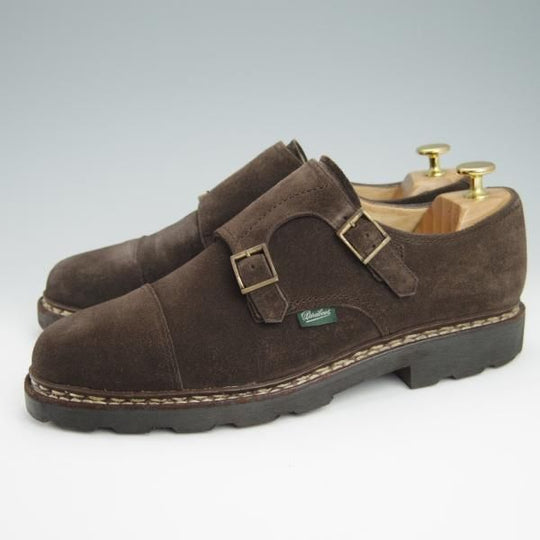 極上★パラブーツ SIZE 7.5【定価￥74,800-★ウィリアム/WILLIAM】マルシェソール/ダブルモンク/スエード/濃茶/メンズ/Paraboot★g055