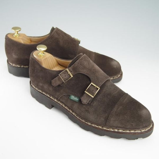 極上★パラブーツ SIZE 7.5【定価￥74,800-★ウィリアム/WILLIAM】マルシェソール/ダブルモンク/スエード/濃茶/メンズ/Paraboot★g055