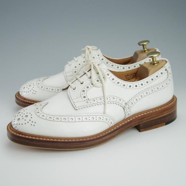 極美品★トリッカーズ SIZE 7.5【バートン同系モデル★カントリーシューズ/M6518】カーフ/白/フルブローグ/短靴/メンズ/Tricker's★g057