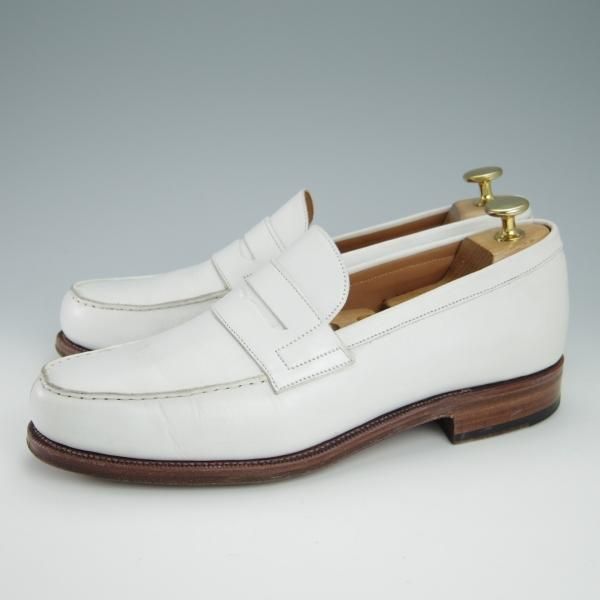 極上★(スペイン製)CARMINA/カルミナ SIZE 6.5【グッドイヤーウェルテッド製法★コインローファー/80142】カーフ/白/メンズ★g058