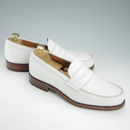 極上★(スペイン製)CARMINA/カルミナ SIZE 6.5【グッドイヤーウェルテッド製法★コインローファー/80142】カーフ/白/メンズ★g058