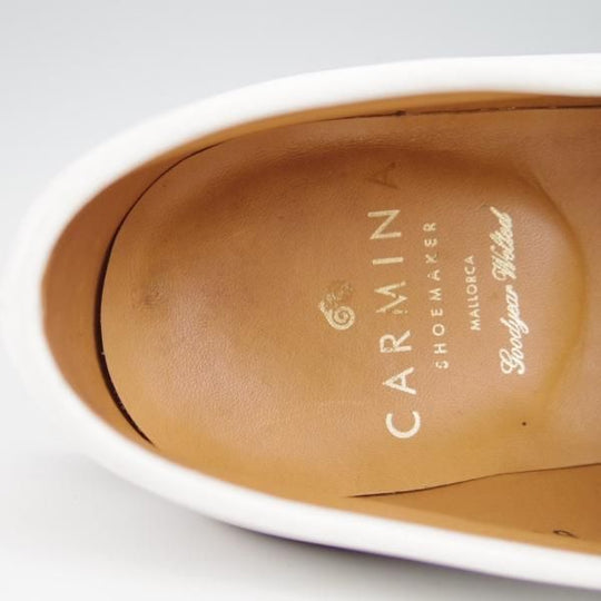 極上★(スペイン製)CARMINA/カルミナ SIZE 6.5【グッドイヤーウェルテッド製法★コインローファー/80142】カーフ/白/メンズ★g058
