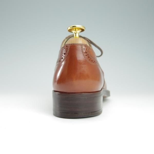 極上★(伊)タニノクリスチー SIZE 5【定価15万円以上★ブラックラピド製法/フルブローグ】121690/カーフ/茶/メンズ/TANINO CRISCI★g064