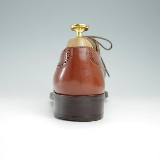 極上★(伊)タニノクリスチー SIZE 5【定価15万円以上★ブラックラピド製法/フルブローグ】121690/カーフ/茶/メンズ/TANINO CRISCI★g064