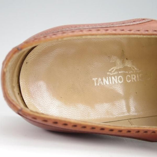 極上★(伊)タニノクリスチー SIZE 5【定価15万円以上★ブラックラピド製法/フルブローグ】121690/カーフ/茶/メンズ/TANINO CRISCI★g064