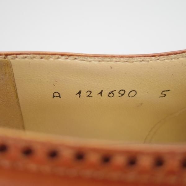 極上★(伊)タニノクリスチー SIZE 5【定価15万円以上★ブラックラピド製法/フルブローグ】121690/カーフ/茶/メンズ/TANINO CRISCI★g064