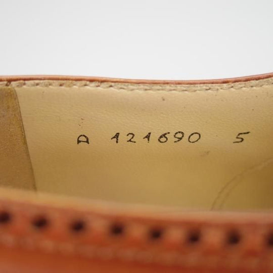 極上★(伊)タニノクリスチー SIZE 5【定価15万円以上★ブラックラピド製法/フルブローグ】121690/カーフ/茶/メンズ/TANINO CRISCI★g064