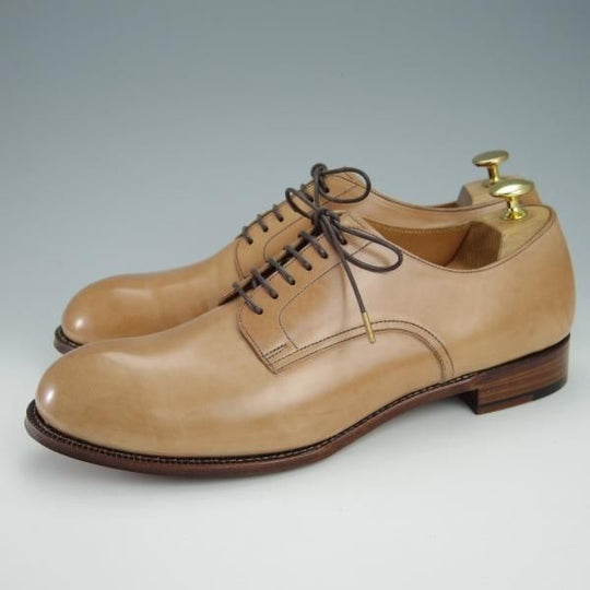 ほぼ試着程度★(恵比寿)ショセ SIZE 27.5【現行モデル定価￥93,500-★コードバン/ナチュラルカラー】C-793/プレーントゥ/chausser★g068