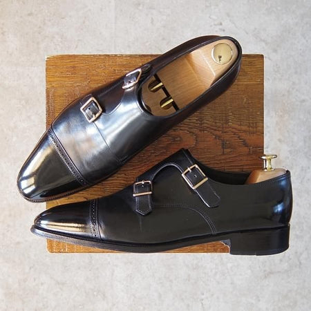 極上★ジョンロブ 8.5E【定価￥264,000-★フィリップ2のダブルモンク仕様/7000ラスト】Philip�UDouble Buckle/カーフ/黒/JOHN LOBB★g074