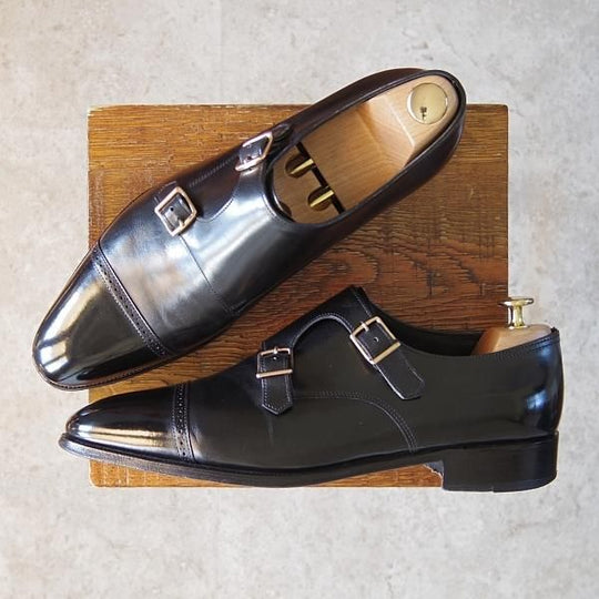 極上★ジョンロブ 8.5E【定価￥264,000-★フィリップ2のダブルモンク仕様/7000ラスト】Philip�UDouble Buckle/カーフ/黒/JOHN LOBB★g074