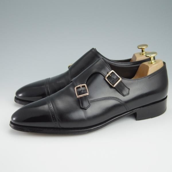 極上★ジョンロブ 8.5E【定価￥264,000-★フィリップ2のダブルモンク仕様/7000ラスト】Philip�UDouble Buckle/カーフ/黒/JOHN LOBB★g074