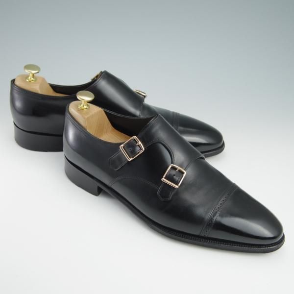 極上★ジョンロブ 8.5E【定価￥264,000-★フィリップ2のダブルモンク仕様/7000ラスト】Philip�UDouble Buckle/カーフ/黒/JOHN LOBB★g074