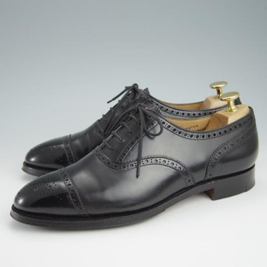 極上★クロケット&ジョーンズ 6E【貴重★(英)SHIPTON&HENEAGE別注/セミブローグ】WINCHESTER/カーフ/黒/メンズ/Crockett&Jones★g076