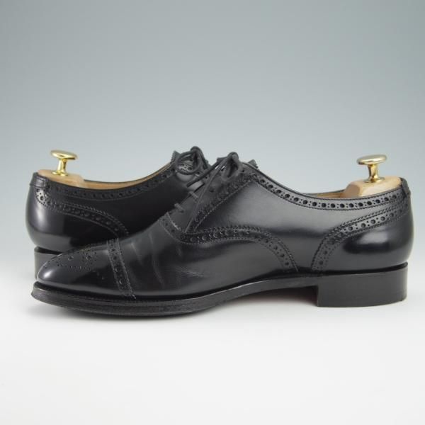 極上★クロケット&ジョーンズ 6E【貴重★(英)SHIPTON&HENEAGE別注/セミブローグ】WINCHESTER/カーフ/黒/メンズ/Crockett&Jones★g076