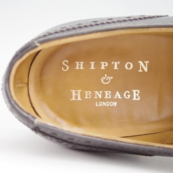 極上★クロケット&ジョーンズ 6E【貴重★(英)SHIPTON&HENEAGE別注/セミブローグ】WINCHESTER/カーフ/黒/メンズ/Crockett&Jones★g076