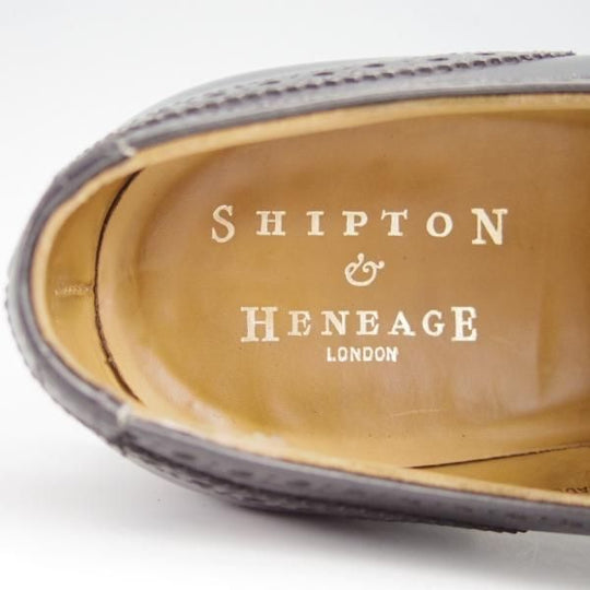 極上★クロケット&ジョーンズ 6E【貴重★(英)SHIPTON&HENEAGE別注/セミブローグ】WINCHESTER/カーフ/黒/メンズ/Crockett&Jones★g076