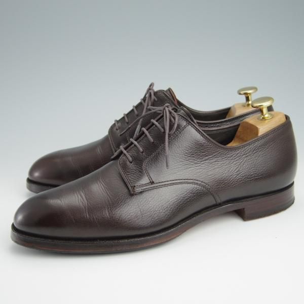 極上★クロケット&ジョーンズ 7E【同系モデル定価￥86,900-★GRASMERE 2/325ラスト】プレーントゥ/シボ革/濃茶/Crockett&Jones★g086