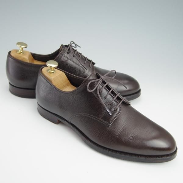 極上★クロケット&ジョーンズ 7E【同系モデル定価￥86,900-★GRASMERE 2/325ラスト】プレーントゥ/シボ革/濃茶/Crockett&Jones★g086