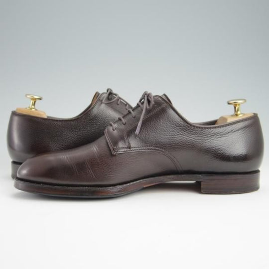 極上★クロケット&ジョーンズ 7E【同系モデル定価￥86,900-★GRASMERE 2/325ラスト】プレーントゥ/シボ革/濃茶/Crockett&Jones★g086