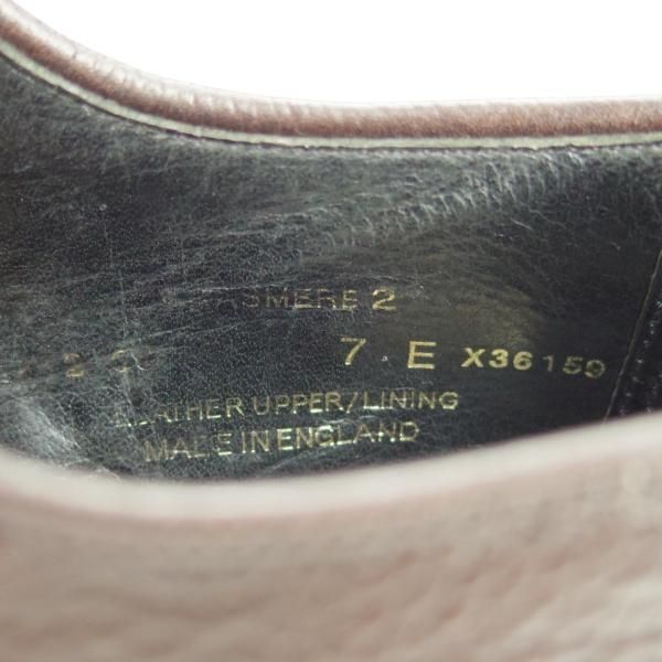 極上★クロケット&ジョーンズ 7E【同系モデル定価￥86,900-★GRASMERE 2/325ラスト】プレーントゥ/シボ革/濃茶/Crockett&Jones★g086