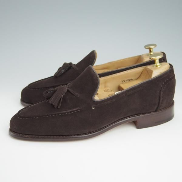 未使用★トリッカーズ SIZE 6【★タッセルローファー/7165/CHELSEA】スリッポン/スエード/濃茶/メンズ/Tricker's★g087