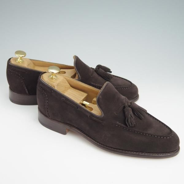 未使用★トリッカーズ SIZE 6【★タッセルローファー/7165/CHELSEA】スリッポン/スエード/濃茶/メンズ/Tricker's★g087