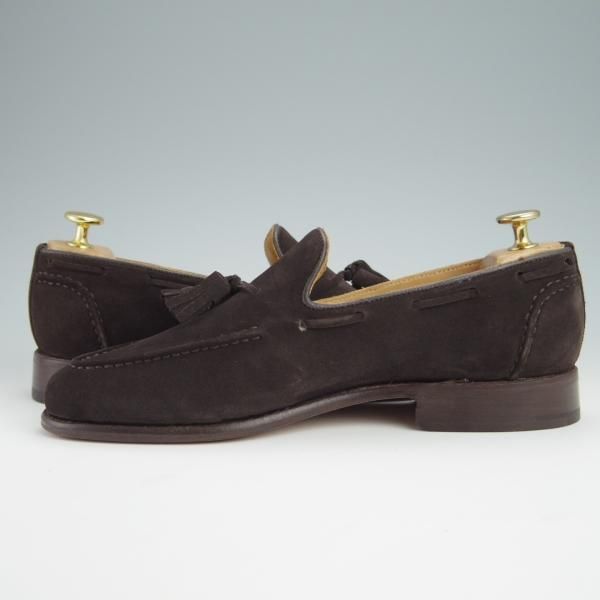 未使用★トリッカーズ SIZE 6【★タッセルローファー/7165/CHELSEA】スリッポン/スエード/濃茶/メンズ/Tricker's★g087