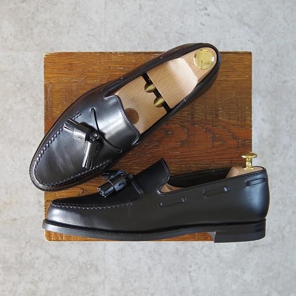 未使用★クロケット&ジョーンズ 6E【★バーニーズNY別注/NASH】CITYソール/タッセルローファー/カーフ/黒/BARNEYS/Crockett&Jones★g089