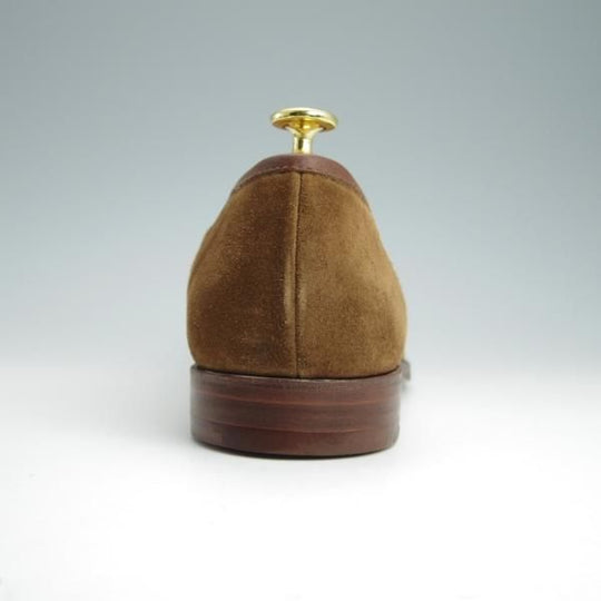 未使用★クロケット&ジョーンズ 9.5E【貴重★SHIPS別注/DOUGLAS】342ラスト/ローファー/スリッポン/スエード/茶/Crockett&Jones★g091