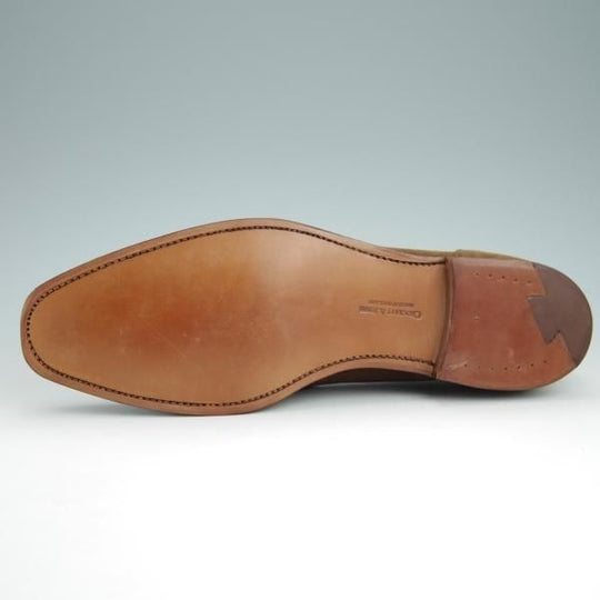 未使用★クロケット&ジョーンズ 9.5E【貴重★SHIPS別注/DOUGLAS】342ラスト/ローファー/スリッポン/スエード/茶/Crockett&Jones★g091